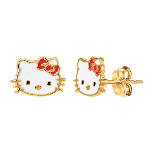 Hello Kitty 10K Yellow Gold Enamel Stud Earrings | Default Title