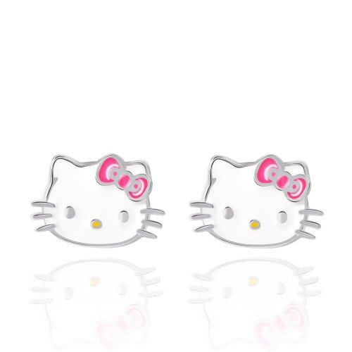 Hello Kitty Sterling Silver Enamel Stud Earrings | Default Title
