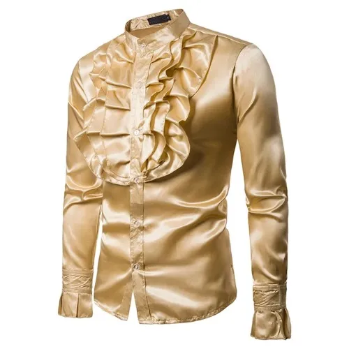 Frilly 70's Style Gold Shirt