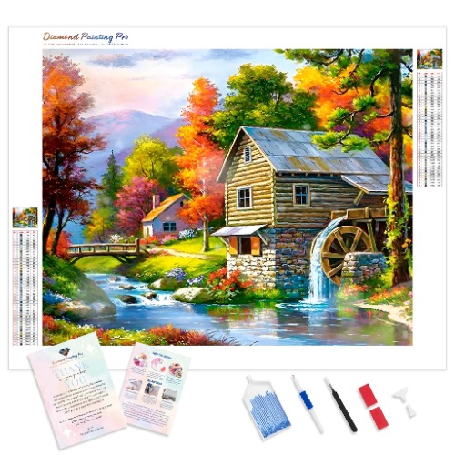 Autumn Cottage | Diamond Painting | 40x50cm(15.8"x19.7") / Round Diamond