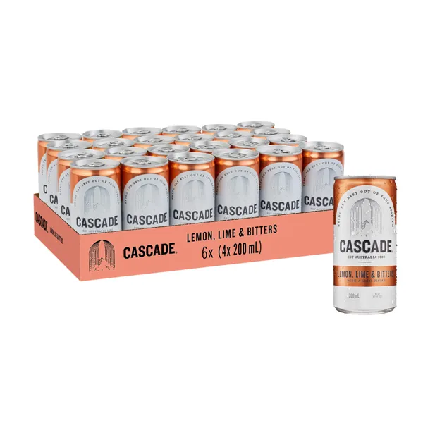 Cascade Lemon Lime and Bitters Multipack Mini Cans 24 x 200mL