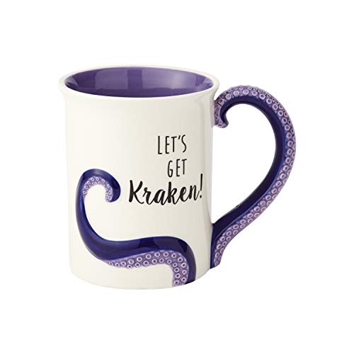 Enesco 6000550 Our Name Is Mud “Kraken” Stoneware Sculpted Coffee Mug, 16 oz, Purple - Get Kraken