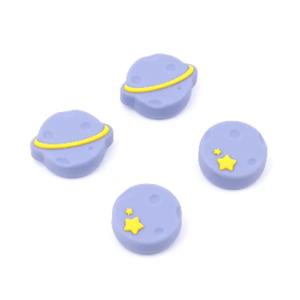 GeekShare Cute Thumb Grip Caps Compatible with Nintendo Switch / OLED / Switch Lite ,Soft Silicone Joystick Rocker Cover,4PCS- Happy Planet