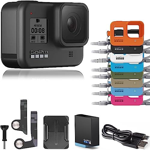 GoPro HERO8 Black + Lanyard - E-Commerce Packaging - Waterproof Digital Action Camera with Touch Screen 4K HD Video 12MP Photos Live Streaming Stabilization - H8 Black + Lanyard