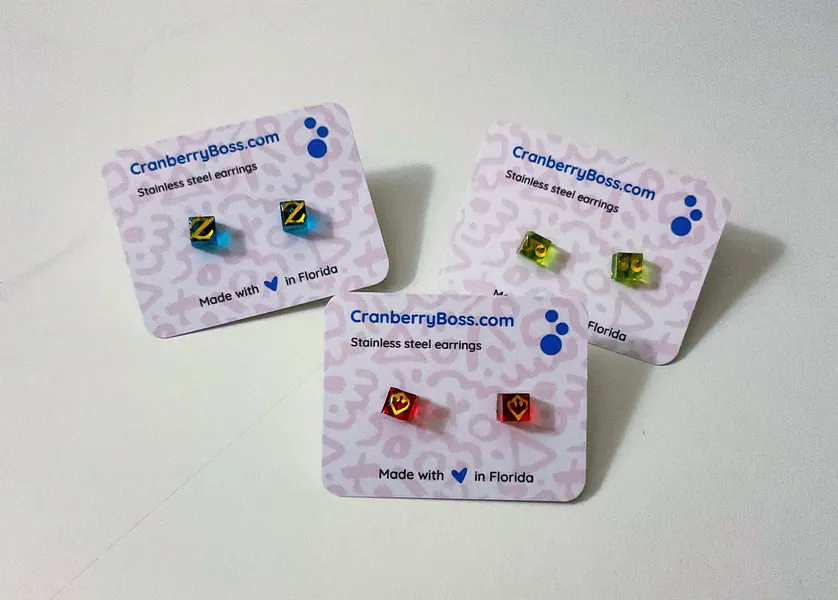 FFXIV job stud earrings: Reaper, white mage, all thru Endwalker