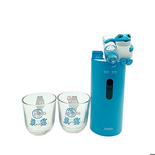 Jinro Soju Dispenser with 2pcs of Soju Glasses, Automatic Drink Dispenser, Touchless, Classic Soju Brand Merch, Korean Soju, Funny Gifts, Silicone Tube 2 Sizes, C-TYPE Charging [OFFICIAL LICENSE]