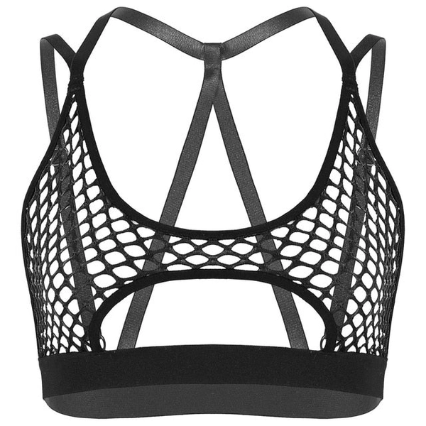 'Unborn' Fishnet Top - Black / S