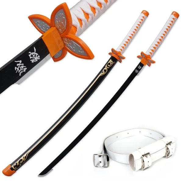 Zisu Demon Slayer Sword, About 41 inches, Hashira Pillars & Protagonist Katana for Cosplay Purpose, Anime Original Texture (Shinobu-Black) - 