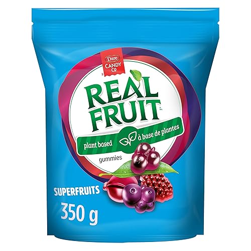 REALFRUIT Superfruits Gummy Candy - Mixed Fruit Plant Based Gummies, Made with Real Fruit Puree, Natural Fruit Flavours, 350g - Superfruits - 350g