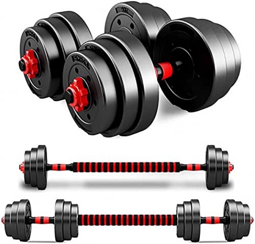 Adjustable Weights Dumbbells Set,Fitness Free Weights Dumbbells with Connecting Rod for Gym Work Out Home Training, Suitable for Men and Women