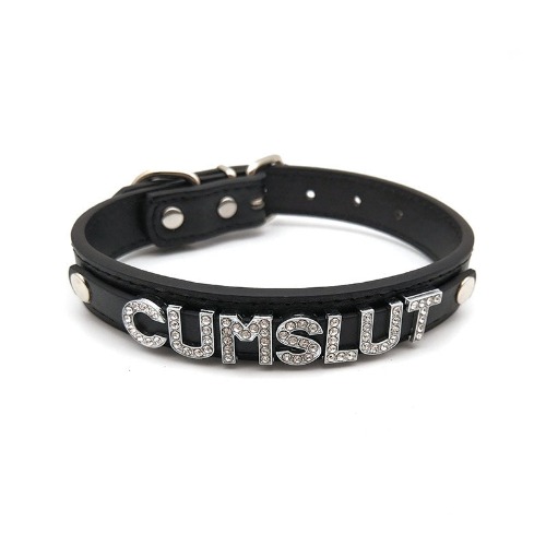 Cumslut & Slave Chokers - Black Cumslut / L(34cm-45cm)