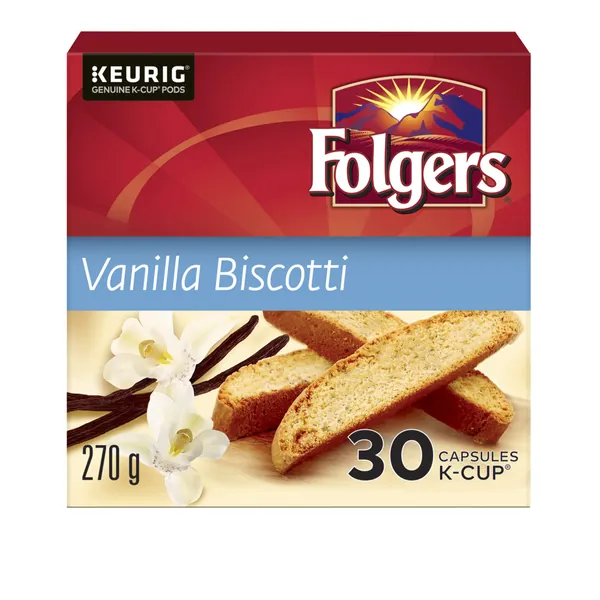 Folgers K-Cup Coffee Pods ,Vanilla Biscotti, 30 Count