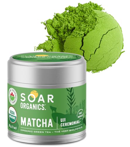 Soar Organics - Uji Ceremonial Grade Matcha Green Tea Powder - Authentic Japanese Origin (30g) - 30 g (Pack of 1)