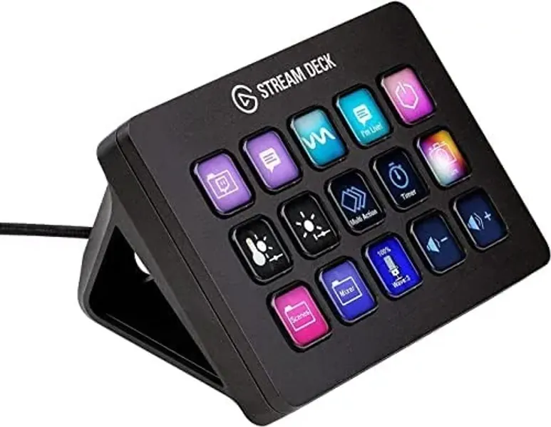 Elgato - Stream Deck MK.2 Full-size Wired USB Keypad with 15 Customizable LCD keys and Interchangeable Faceplate - Black