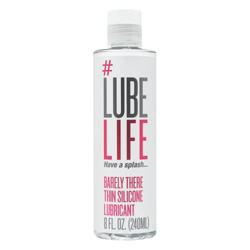 Lube Life Barely There Thin Silicone-Based, Long Lasting, Water Resistant, Personal Lubricant for Men, Women and Couples, 8 Oz - Thin Silicone