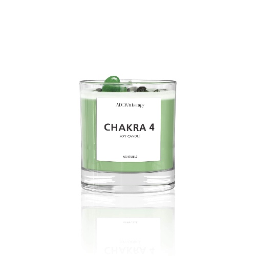 Chakra 4 Soy Candle with Aventurine Gemstones - 10 Oz
