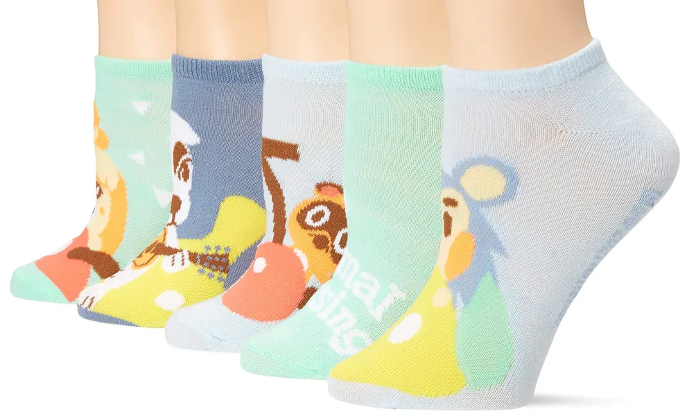 Nintendo womens Animal Crossing 5 Pack No Show Socks