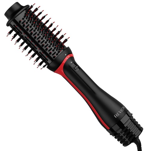 Revlon One Step Volumizer PLUS 2.0 Hair Dryer and Hot Air Brush | Dry and Style (Black) - Black Red