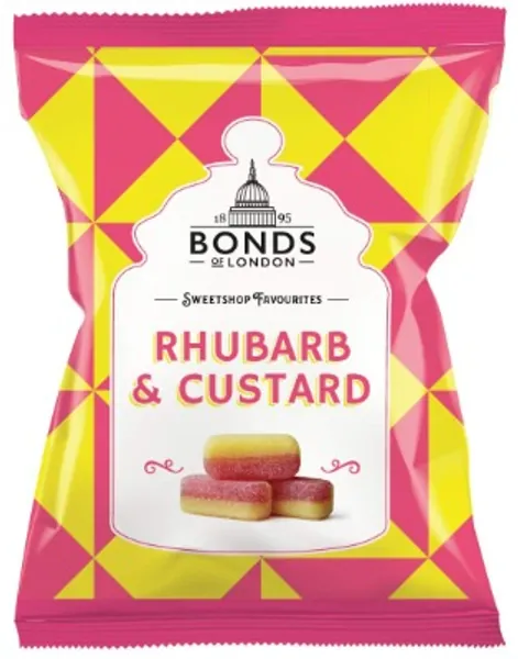 Original Bonds London Rhubarb  Custard Bag Sugar Coated Rhubarb  Vanilla Flavored Boiled Sweets Imported From The UK The Best Of British Candy