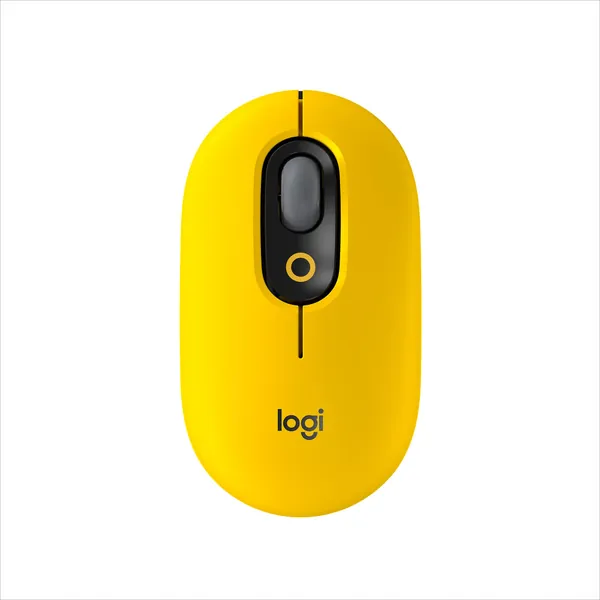 Logitech POP Mouse, Wireless Mouse with Customizable Emojis, SilentTouch Technology, Precision/Speed Scroll, Compact Design, Bluetooth, Multi-Device, OS Compatible - Blast Yellow - Blasting Yellow POP Mouse