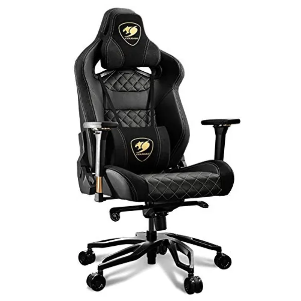 COUGAR Armor Titan Pro Royal The Flagship Gaming Chair Breathable PVC Leather, a Premium Suede-Like Texture, 160kg Support, 170 Degree Reclining, Black - 