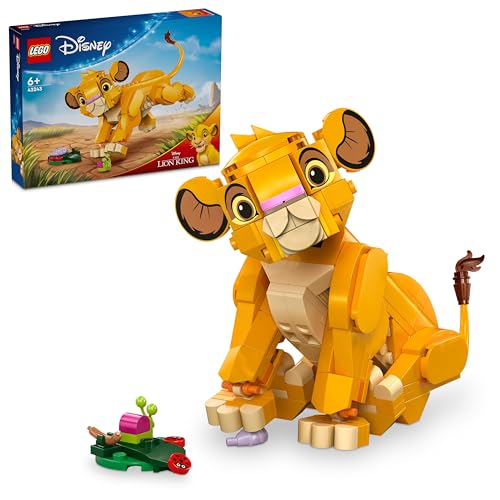 LEGO Disney Simba The Lion King Cub Fantasy Games for Boys and Girls from 6 Years, Buildable Toy Figure with Jointed Parts from the Animated Movie, Gift Idea 43243