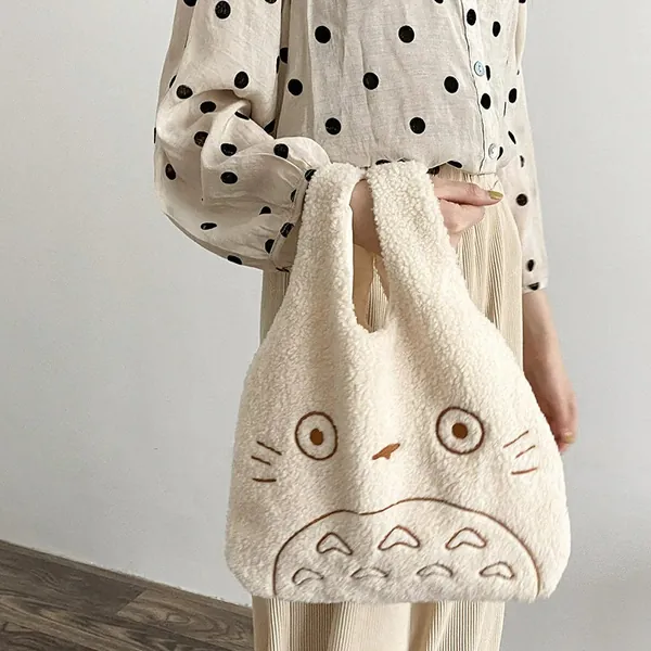 Cartoon Totoro Tote Bag | Eco Friendly Shopping Bag | Shoulder Bag | Studio Ghibli Style Canvas Bag