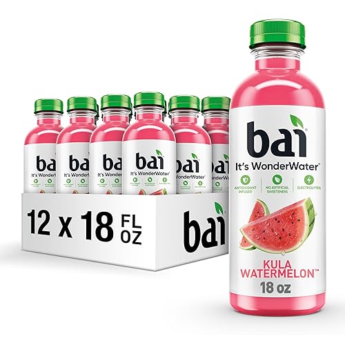 Bai Antioxidant Infused Water Beverage, Kula Watermelon, with Vitamin C and No Artificial Sweeteners, 18 Fluid Ounce Bottle, 12 Pack - Kula Watermelon - 18 Fl Oz (Pack of 12)