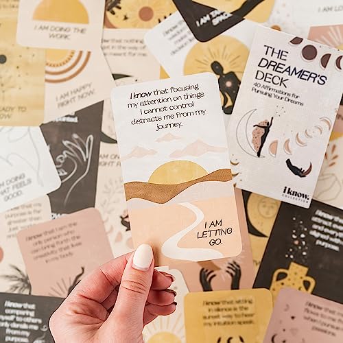 I Know Collection Affirmation Cards – Positive Affirmations Cards with Self-Empowering Quotes – Motivational Cards for Women and Men – Meditation Cards, Oracle Deck for Mindfulness – 40 Cards