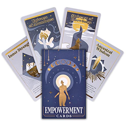 PURPLE CANYON Empowerment Cards for Women and Men | Positive Affirmations Cards for Motivation and Inspiration | Mindfulness Cards for Self Care | Beautiful Gold Foil 52 Card Deck - Empowerment Cards