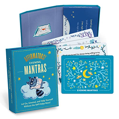 Knock Knock Affirmators! Mantras Evening - Night Affirmation Cards Deck, Positive Affirmations & Meditation Cards (30 Cards Deck) - Evening