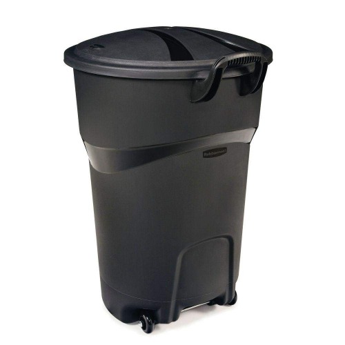 Rubbermaid Roughneck - Bote de basura de 121 litros negro, con ruedas y tapa