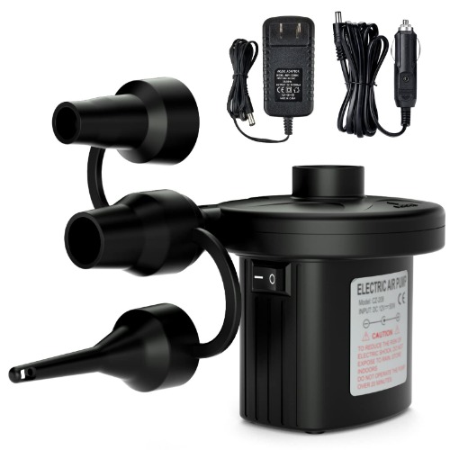 Jasonwell Bomba de Aire Eléctrica 2 en 1 Air Pump Adaptador de Corriente para Automóvil y Hogar Bomba para Inflar con Conector de Energía Alterna 110 240V para Sofá Inflable Colchón y Juguetes