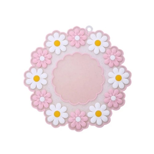 Kawaii Pastel Daisy Mug Placemat Coaster - Pink / 15 CM / CHINA