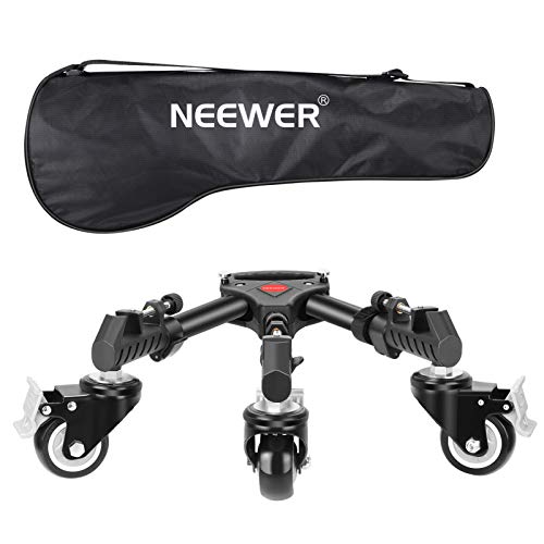 Neewer Photography Tripod Dolly, Heavy Duty with Larger 3-inch Rubber Wheels, Adjustable Leg Mounts and Carry Bag for Tripods, Light Stands for Photo Video Lighting, Load up to 50 pounds