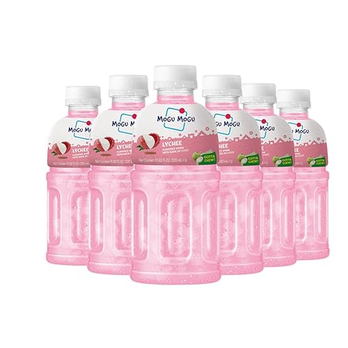 Mogu Mogu fruit juice Lychee juice (6 Packs) Delicious fruit juice for kids. Kids juice with nata de coco, coconut jelly. Juices bottles made for adults and kids ready to drink juices… - Lychee - 0.3 Fl Oz (Pack of 6)