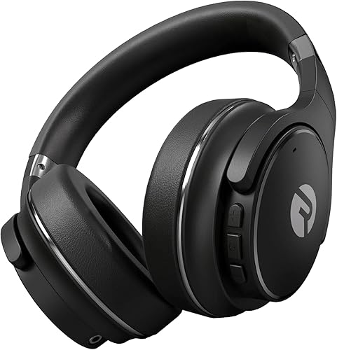 Raycon The Everyday Wireless Bluetooth Over Ear Headphones, with Active Noise Cancelling, Awareness Mode and Built in Microphone, IPX 4 Water Resistance, 40 Hours of Battery Life (Black) - Black