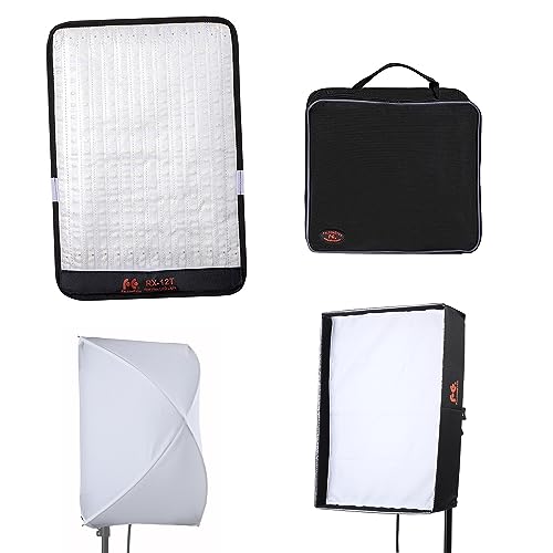 Falcon Eyes RX-12T Kit 280 Lights Lightweight Roll-Flex LED Light Waterproof Lamp with Softbox Diffuser (RX-12T with Diffuser)