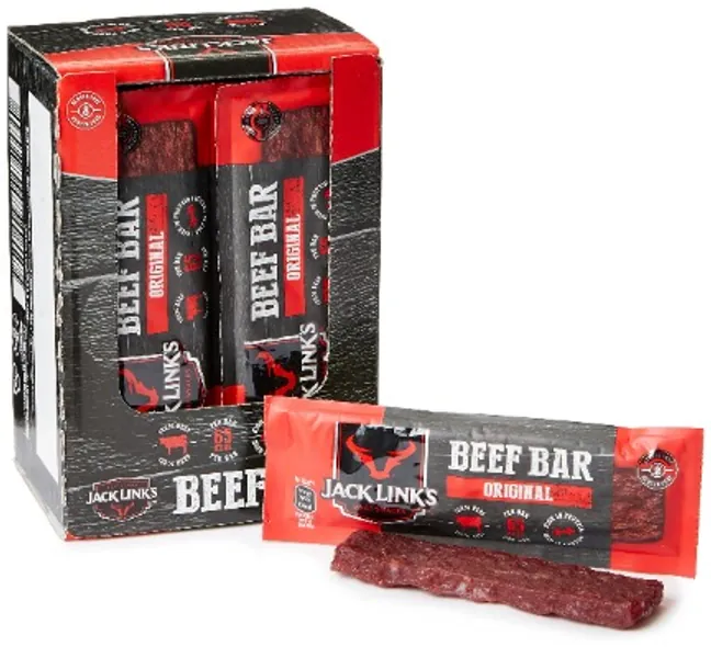 Jack Link's Beef Bar, Original Flavour, Multipack 14 x 22.5g Bars, High Protein Meat Snack, Eat on the Go or Post Gym