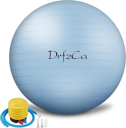 DrfzCa Exercise Ball, Swiss Balance Ball with Pump - 26inch - Macaron Blue