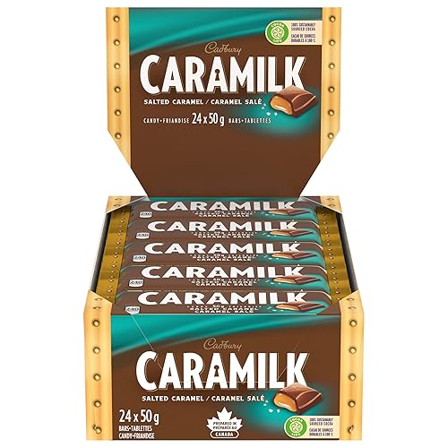 Cadbury, CARAMILK Salted Caramel Chocolate Candy Bar, 50g Each (Pack of 24)