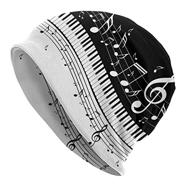 MOLIAN Colorful Music Note Musical Instrument Beanies Thin Bonnet Cap Casual Skull Cap for Jogging Cycling - One Size - 5