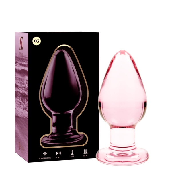 NEBULA SERIES BY IBIZA - MODEL 3 ANAL PLUG BOROSILICATE GLASS 11 X 5 CM PINK