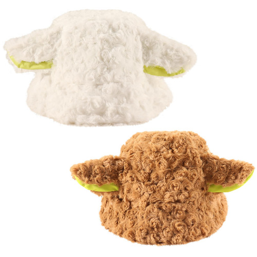 2 Pack Cute Sheep Ear Plush Bucket Hat Warm Winter Fuzzy Fleece Fisherman Cap for Women Girls