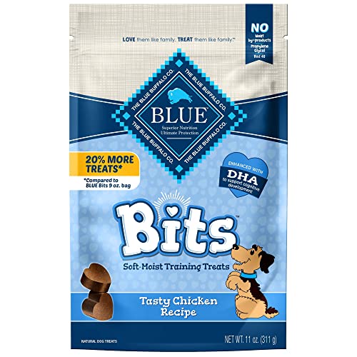 Blue Buffalo BLUE Bits Natural Soft-Moist Training Dog Treats, Chicken Recipe 11-oz Bag - Chicken - 11 Ounce (Pack of 1)