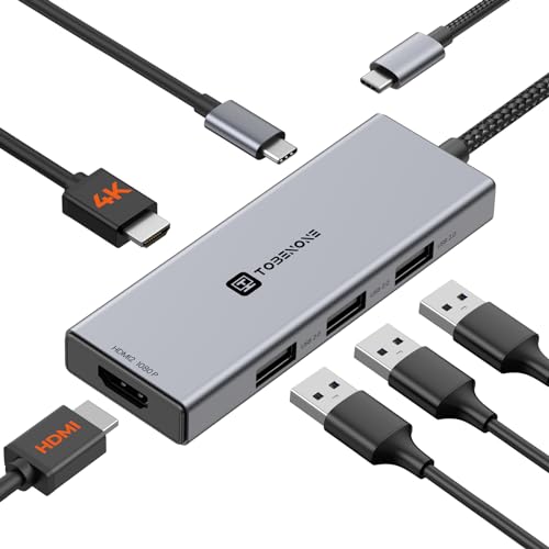 TOBENONE Docking Station Dual Monitor HDMI Adapter for MacBook Pro/Air M3 M2 M1, Dell, Lenovo, HP, USB C Hub Dual HDMI Dock, USB C to Dual Monitor Adapter with 4K HDMI, 3 USB, 100W PD