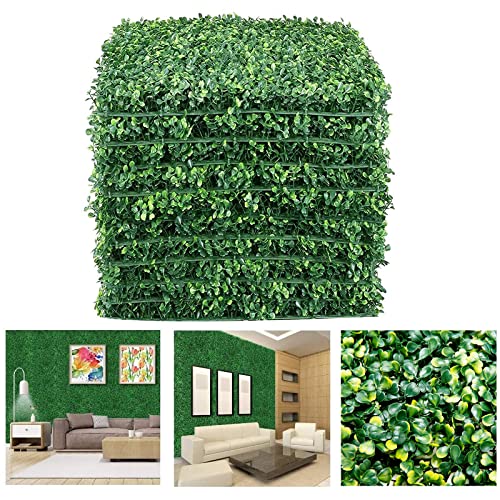 12PCS Boxwood Panels, 20"x20" Grass Wall Panel, Boxwood Hedge Wall Panels, Grass Wall Backdrop, UV Protected Privacy Hedge Screen for Indoor, Garden, Fence, Backyard and Outdoor Wedding Decor - 20"x20" 12Pcs