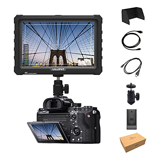 LILLIPUT A7S 7" 1920x1200 IPS Screen Camera Field Monitor 4K HDMI Input Output Video for DSLR Mirrorless Camera Sony A7S II A6500 Panasonic GH5 Canon 5D Mark IV DJI Ronin M Black case Exclusively