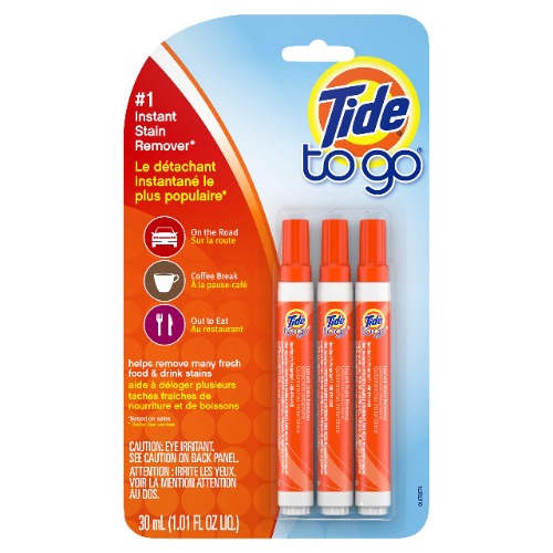 Tide To Go Pen, Instant Stain Remover Stick for Laundry, 3 Count - 