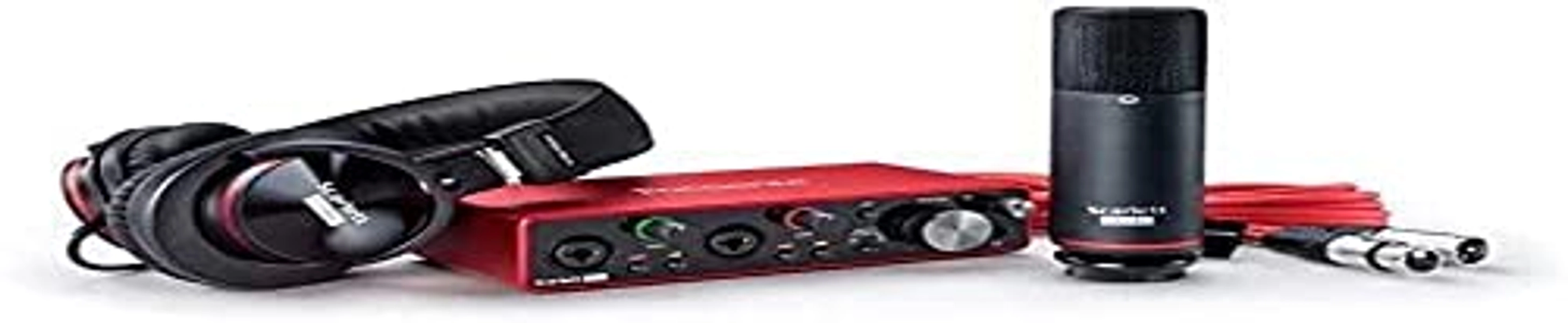 Focusrite Scarlett 2i2 Studio 3rd Gen USB Audio Interface Bundle for the Songwriter with Condenser Microphone and Headphones for Recording, Streaming, and Podcasting